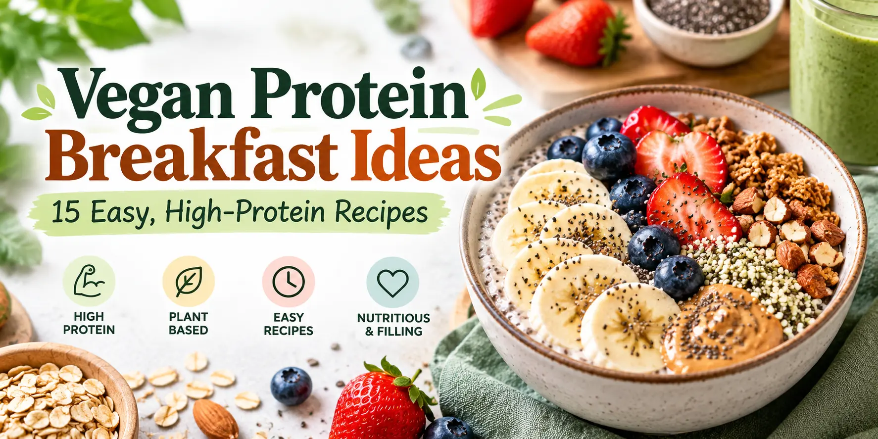 The Ultimate Guide to Vegan Protein Breakfast Ideas: 15 Easy, High-Protein Recipes